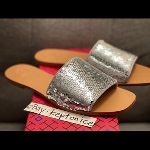 Tory Burch Carter Slides Reversible Sequin $248